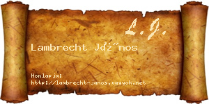 Lambrecht János névjegykártya