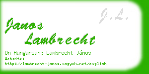 janos lambrecht business card