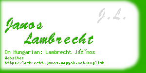 janos lambrecht business card